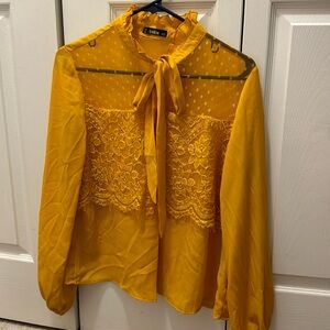 Shein Flowy Yellow Blouse